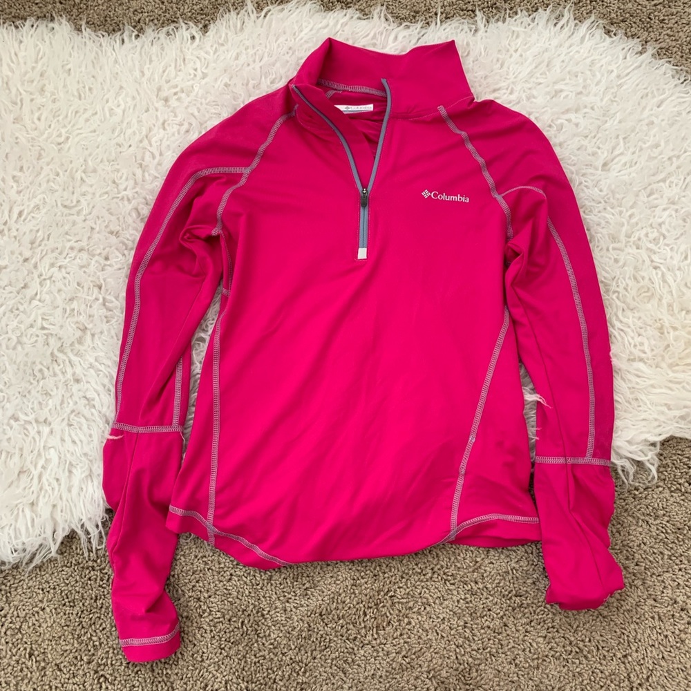 Columbia Fuchsia 3/4 Zip Long Sleeve Top Size XS